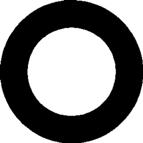Schwarze runde Unterlegscheibe mit Loch in der Mitte, geeignet für Armaturen von Hansgrohe, zeigt eine einfache und funktionale Form.